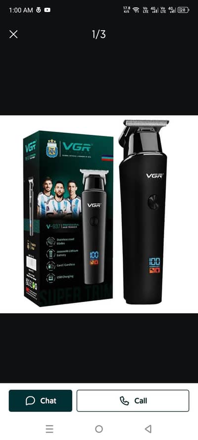 VGR HAIR TRIMMER LETHIUM Bettry 100% imported