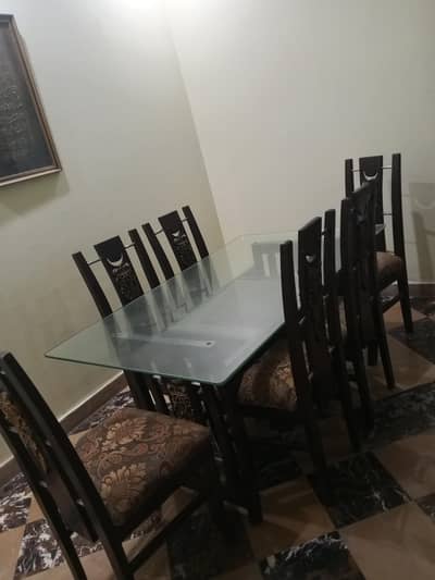 6 chairs and mirror table dining table