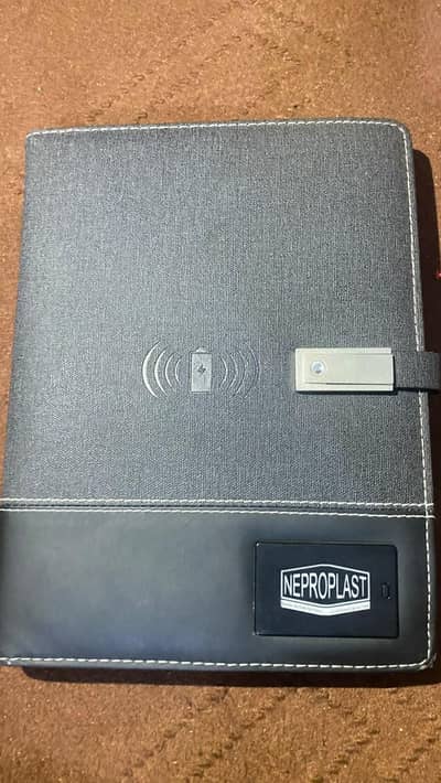 ppower bank diary with wireless charging and  inbuilt USB