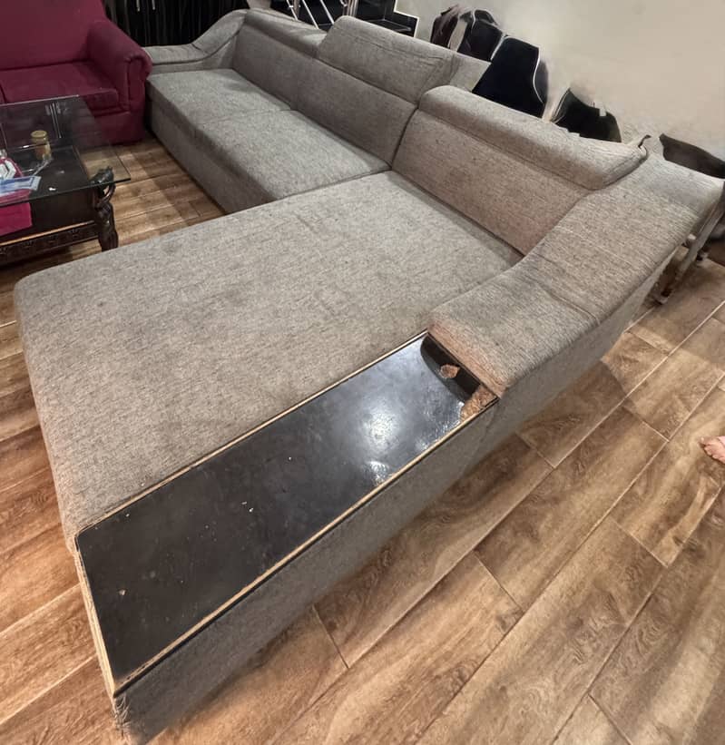 L shaped grey sofas 0