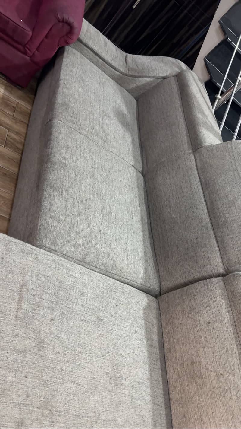 L shaped grey sofas 1
