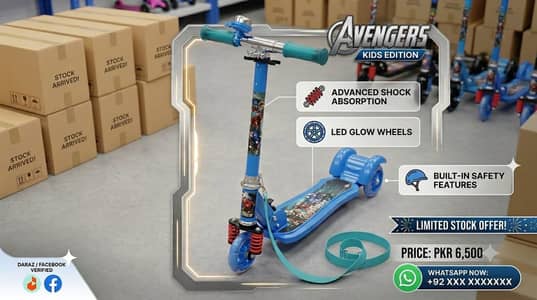 Kids 3-Wheel Kick Scooter with Dual Front Suspension Springs