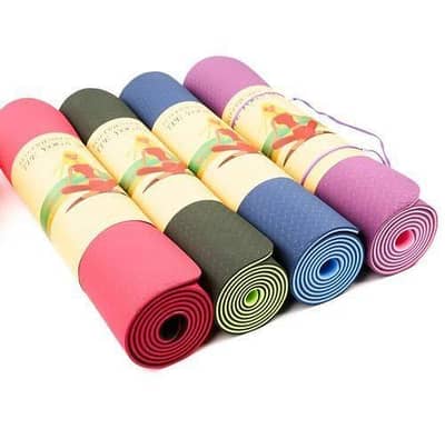 Yoga Mat Gym Pilates TPE Non Slip with Shoulder Strap Padded 72" x 24"