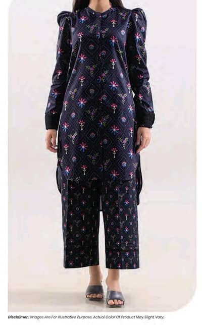 saya brand two piece printed lawn printed trowzer