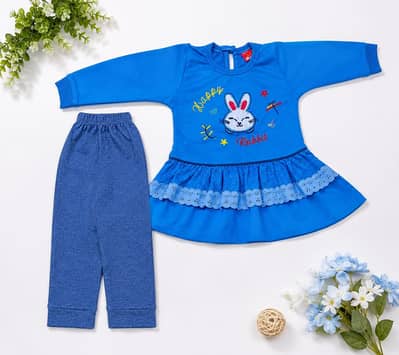 BABY GIRLS BLUE RABIT SUIT