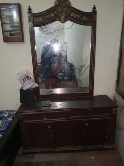 "Wooden Dressing Table with Mirror
