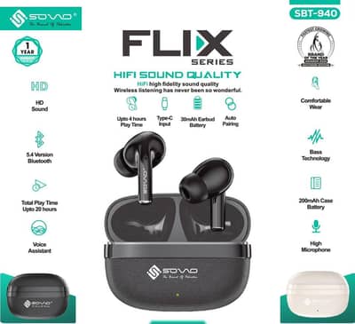 SOVO SBT-940 Wireless Earbuds Bluetooth 5.4 | ENC Noise Reduction