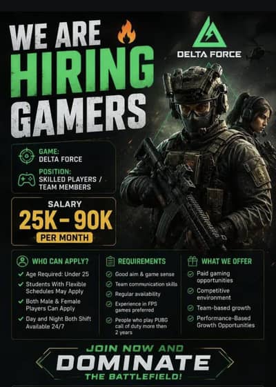 MORNING SHIFT AVAILABLE ONLY FOR MALES IN GAMING SUPPORT