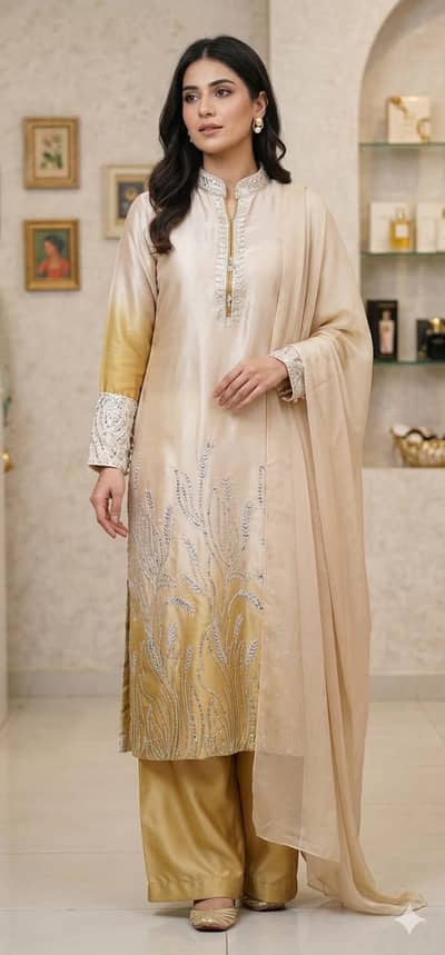Premium Embroidered 3Pc - Wedding Party Wear