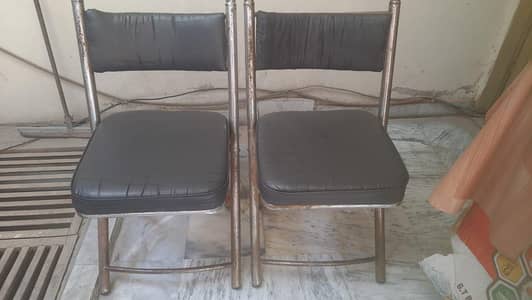 6 Chairs iron steel pipe heavy Material