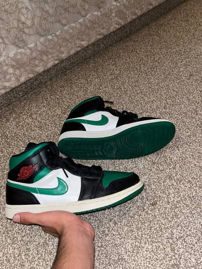 Original Nike Air Jordan 1 Mid Green Toe | EU 40.5 | Clean Condition