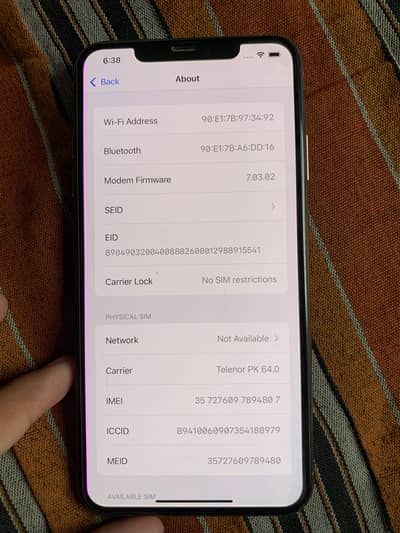 Iphone xs max 10/10 condition