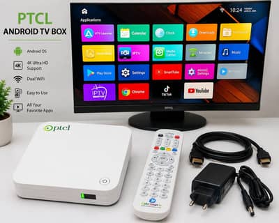 UNLOCKED PTCL Android TV Box YouTube Netflix , Remote + HDMI + Adapter