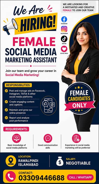Female Social Media Marketing Assistant Required