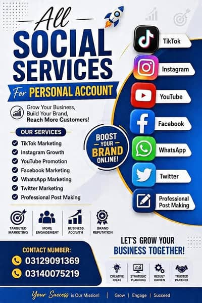 TikTok, Instagram, YouTube, Facebook Growth services