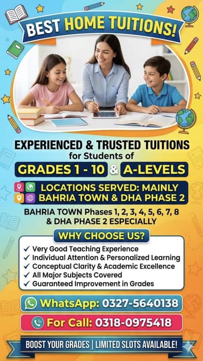Professional Home tuitions are available