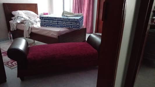 Red Cover + Leather Sofa