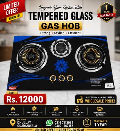 Glass Gas hob China burner