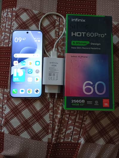 Infinix Hot 60 pro plus (8+8/256)  with warranty complete Box.