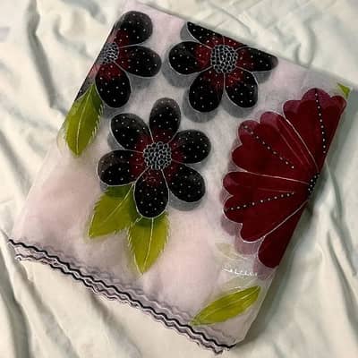 Hand Painted Organza Dupattas