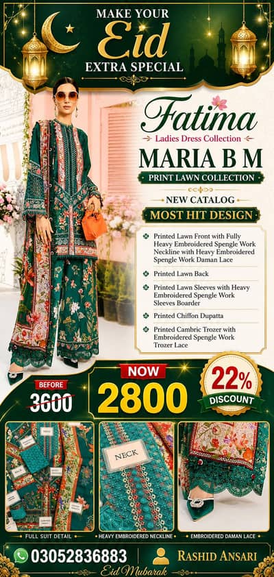 embroidry unstichied 3 piece dress