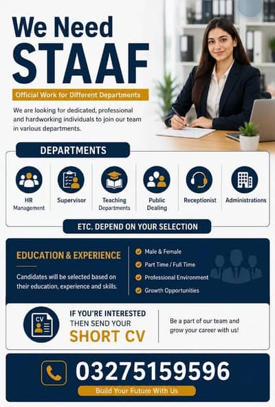 staff required male and female