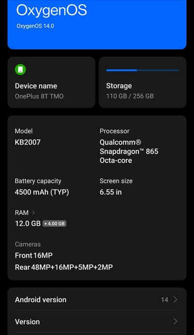 One Plus 8T 12+4/256 Panel with lines