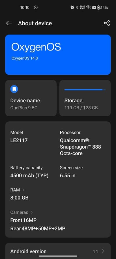 One Plus 9 8/128 GB h