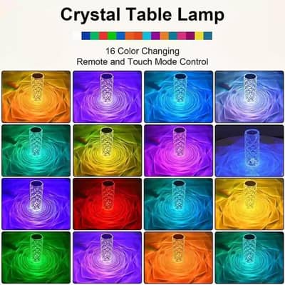 16 Colors Crystal LED Touch Lamp | Rechargeable Night Light