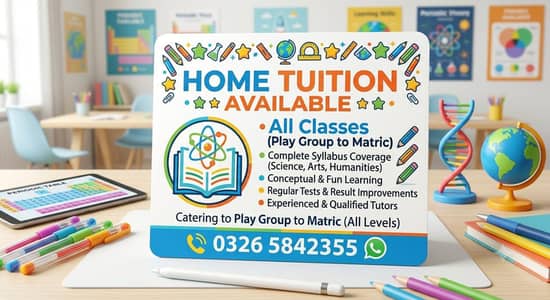 tutor available for home to home female