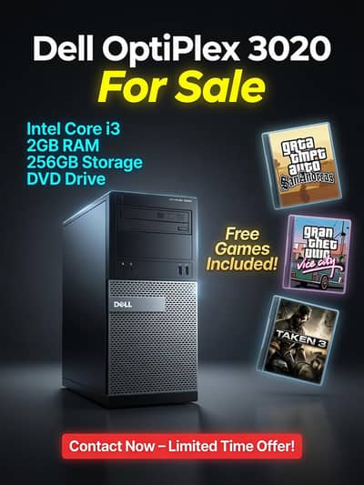 Dell OptiPlex 3020 i3 2GB/256GB + Free GTA Games