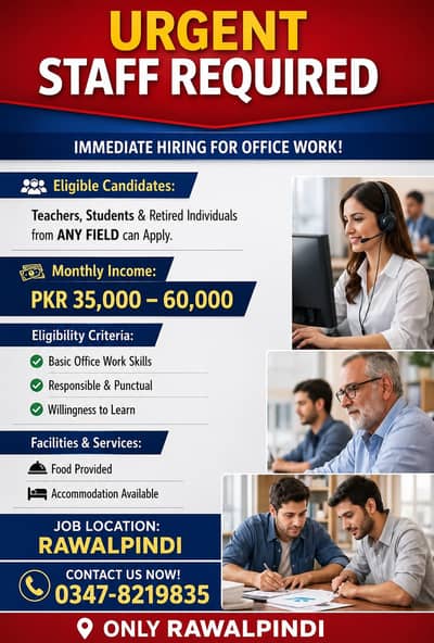 Requirement of office Staff (Male)