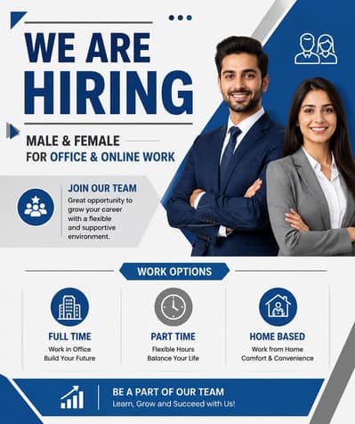 we are hiring male and female for work