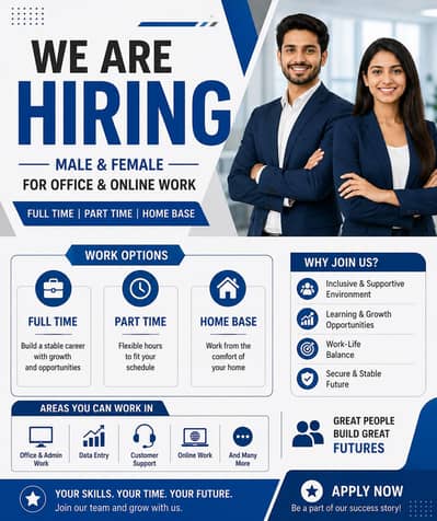 we are hiring male and female
