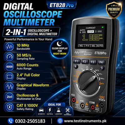 ET828Pro 2-in-1 Digital Graphical Oscilloscope Multimeter