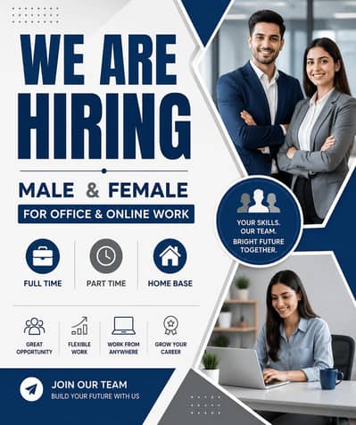 we are hiring staff male and female for online work