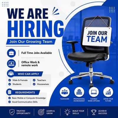 We are hiring male and female for work