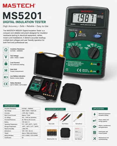 MS5201 MASTECH Digital Insulation Tester