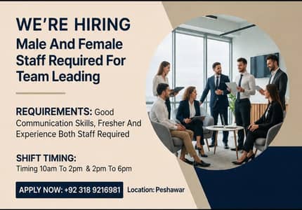 we need staff for team leading team management
