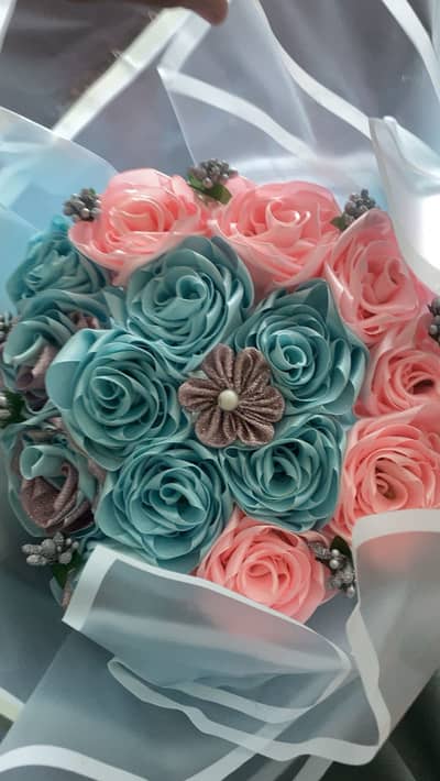 Ribbon flower bouquet