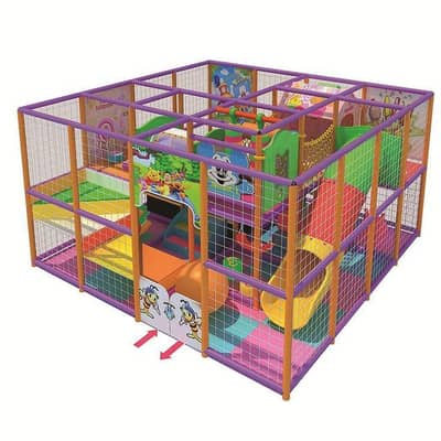 Swings, Gazebo, Benches, dustbin, slide, Trampoline, Sculptures, bars