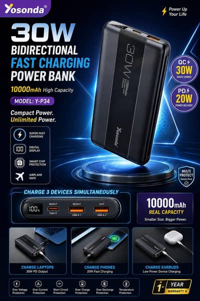 power bank 30w fast charging, 10000mah battery