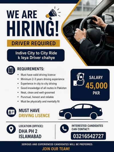 indrive k leya driver chahye