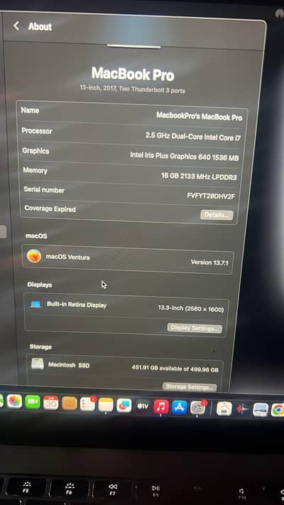MacBook pro 2017 13.3 inch