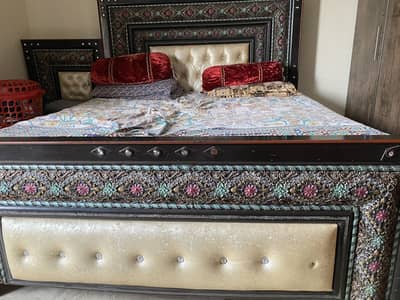 King size bed with side tables and dressing