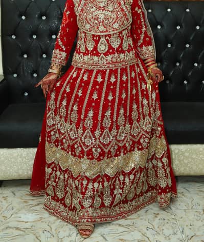 lehanga, bridal dress, barrat lehanga, wedding dress, Red lehanga