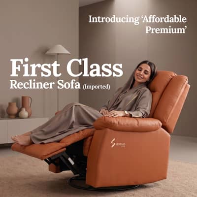Sereno Life Recliner Sofa First Class, 360-Degree Swivel Base