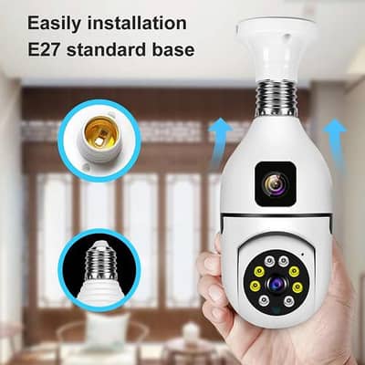 WiFi Bulb Holder CCTV Camera | 360° PTZ | Mobile Control | Easy Setup