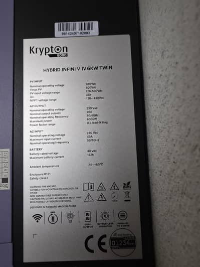 krypton. 8000/Hybrid infini v Iv 6kw twin