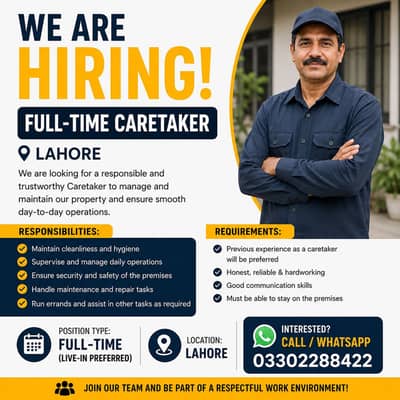 Caretaker Job in Lahore, Pakistan (On-Site)